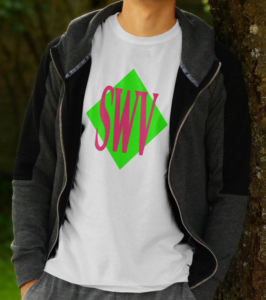 SWV Logo Neon Diamond Pink Green T-Shirt