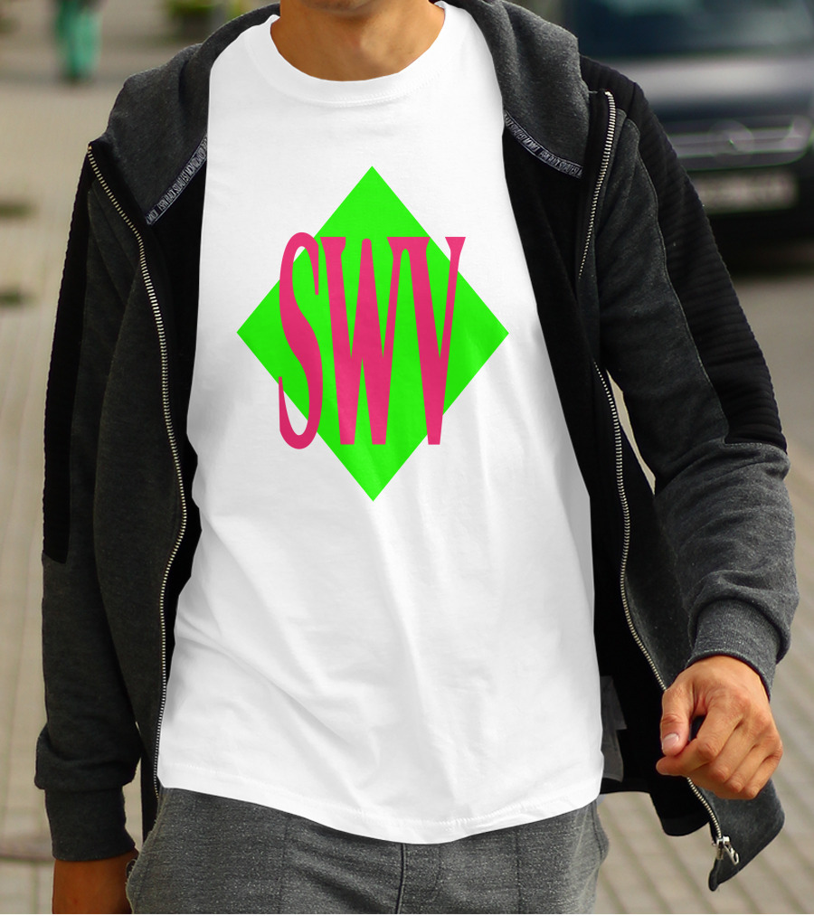 SWV Logo Neon Diamond Pink Green T-Shirt