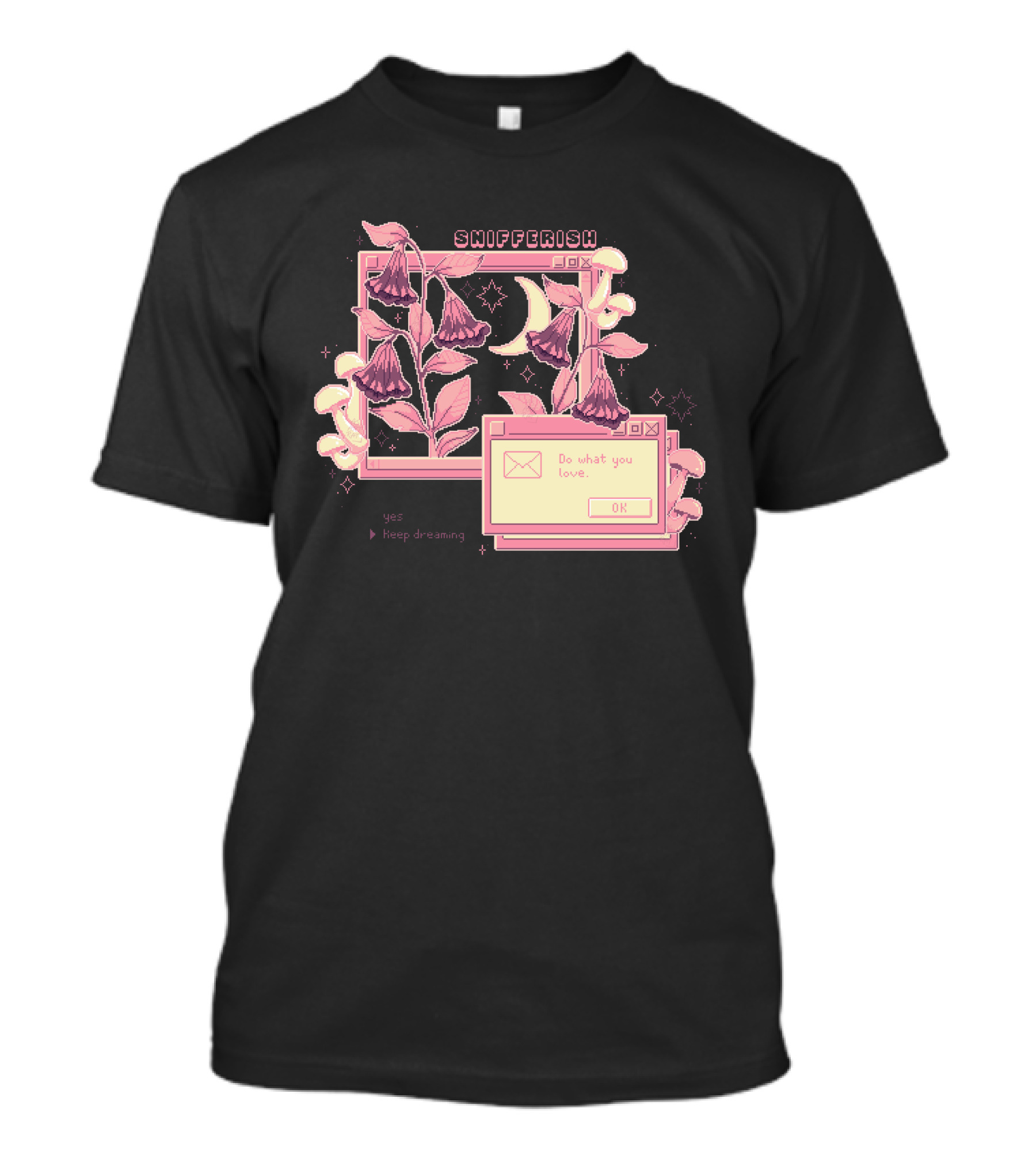 Snifferish Do What You Love Keep Dreaming Floral Pixel T-Shirt