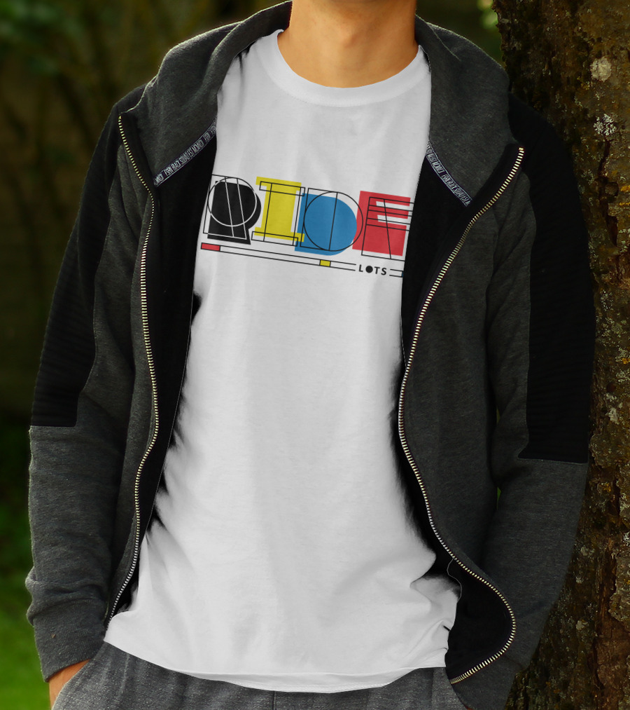 Ride Lots Geometric Multi Color Design Bicycling Shop T-Shirt