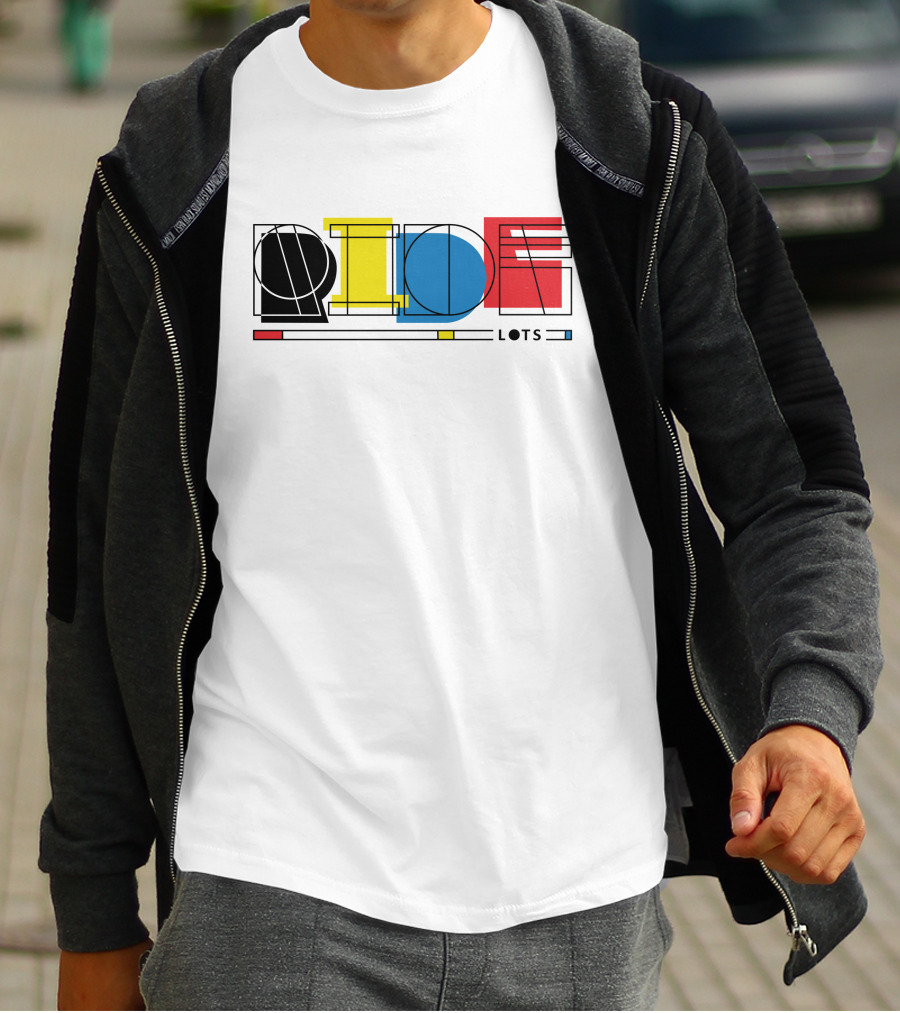Ride Lots Geometric Multi Color Design Bicycling Shop T-Shirt
