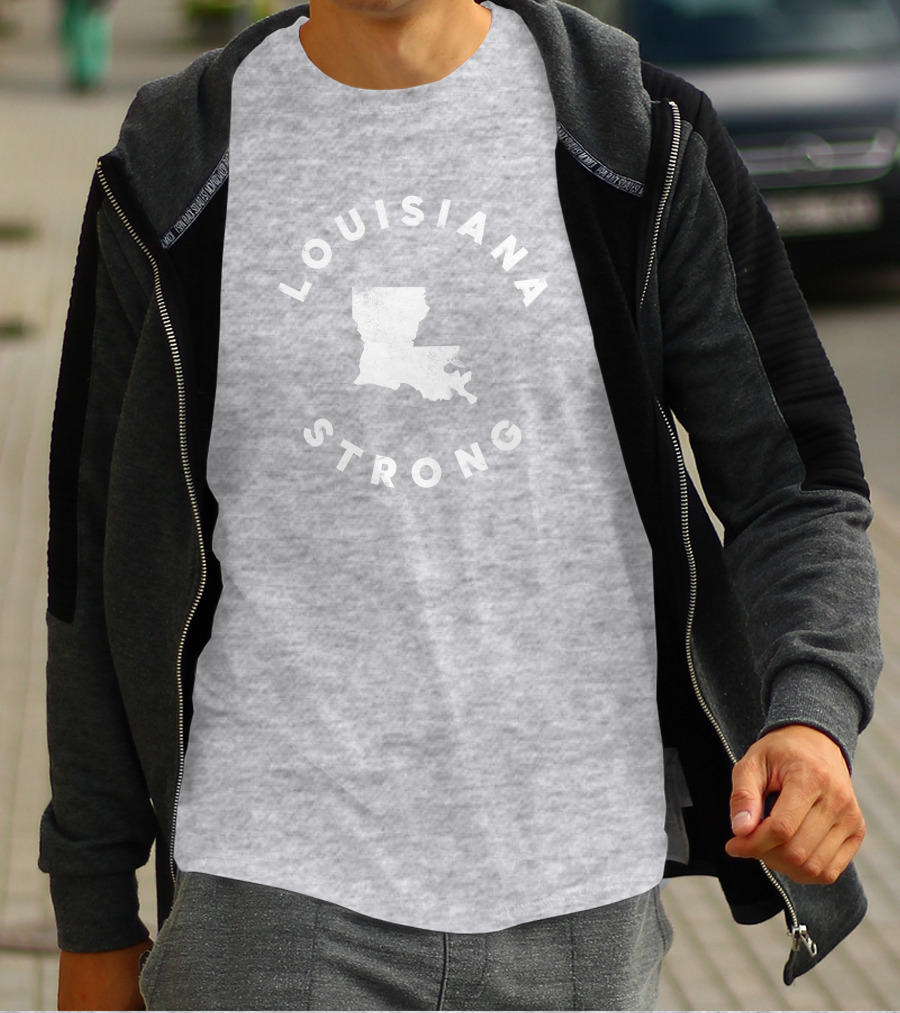 Louisiana Strong The Shop For Ward Merch State Pride Map Motivational T-Shirt