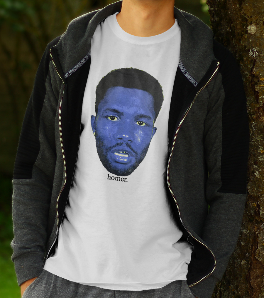 Frank Ocean Homer Bebe Boy Blue Face Typography T-Shirt