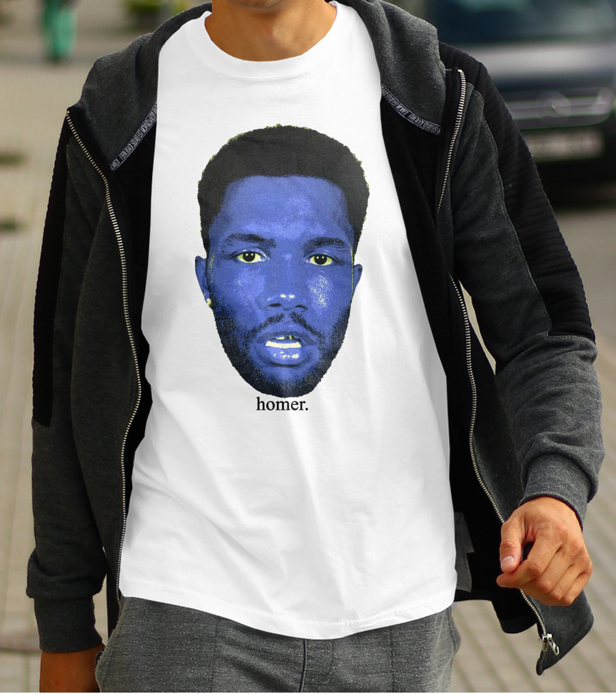 Frank Ocean Homer Bebe Boy Blue Face Typography T-Shirt