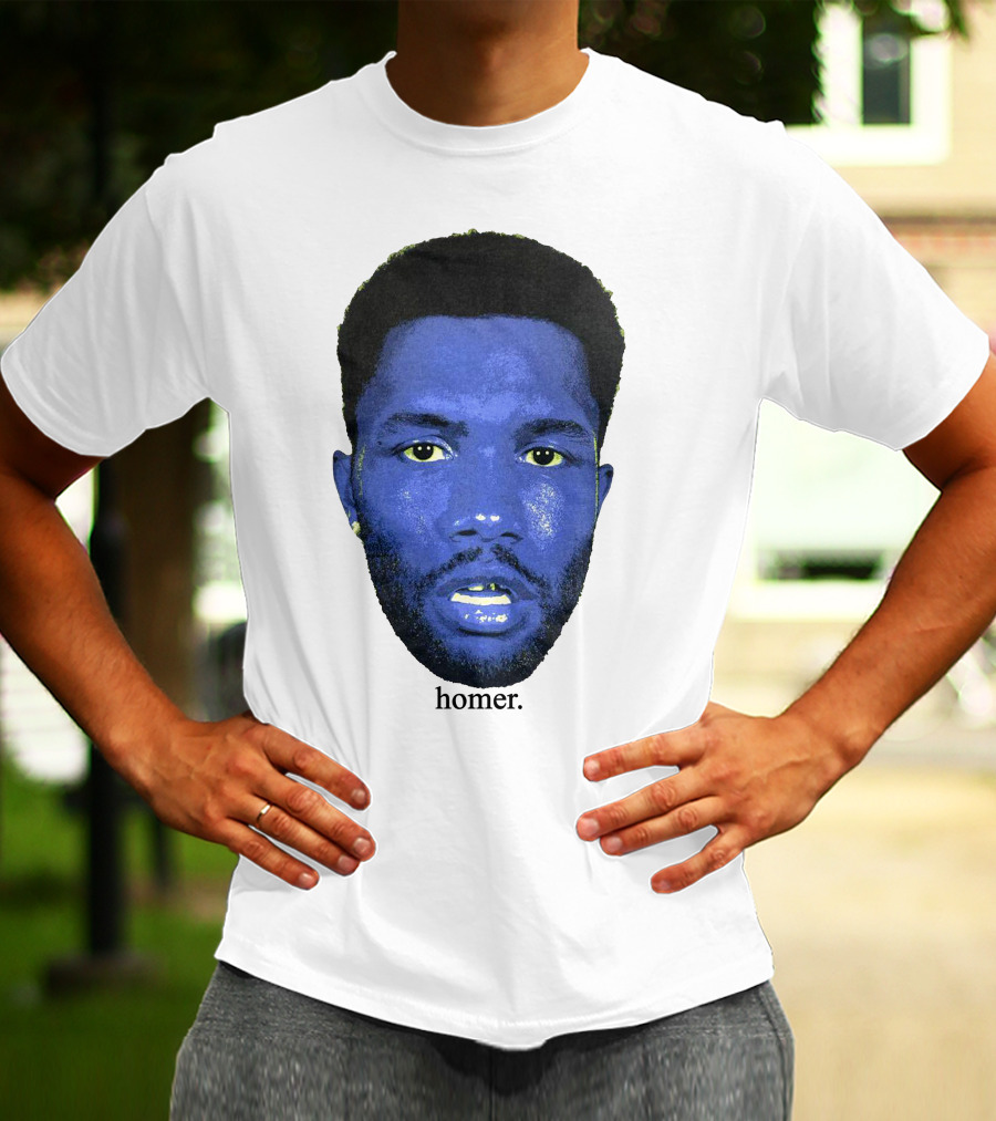Frank Ocean Homer Bebe Boy Blue Face Typography T-Shirt