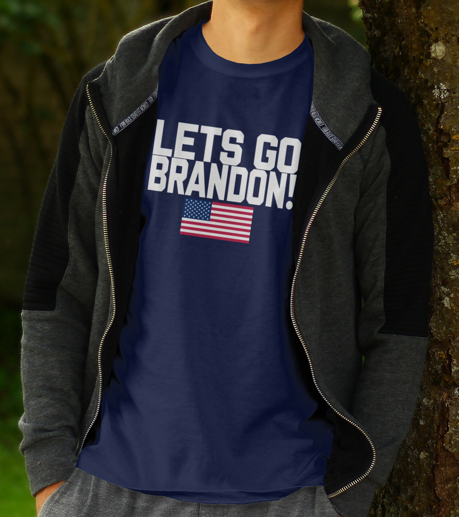 Lets Go Brandon Marine Veteran American Flag T-Shirt
