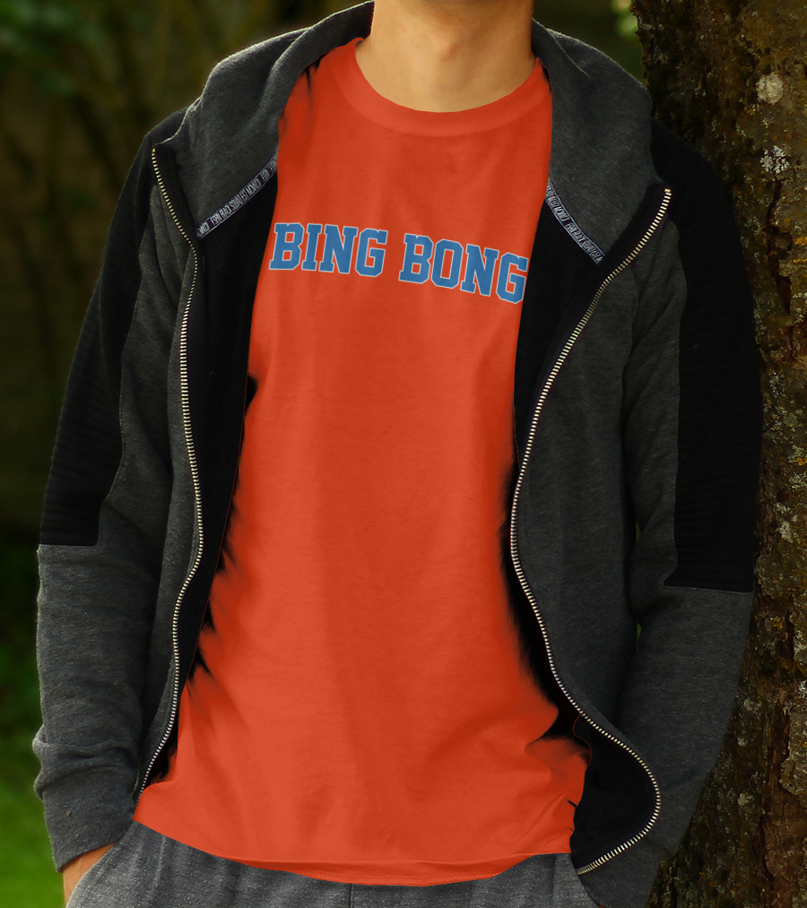 Bing Bong Orange Blue Text T-Shirt