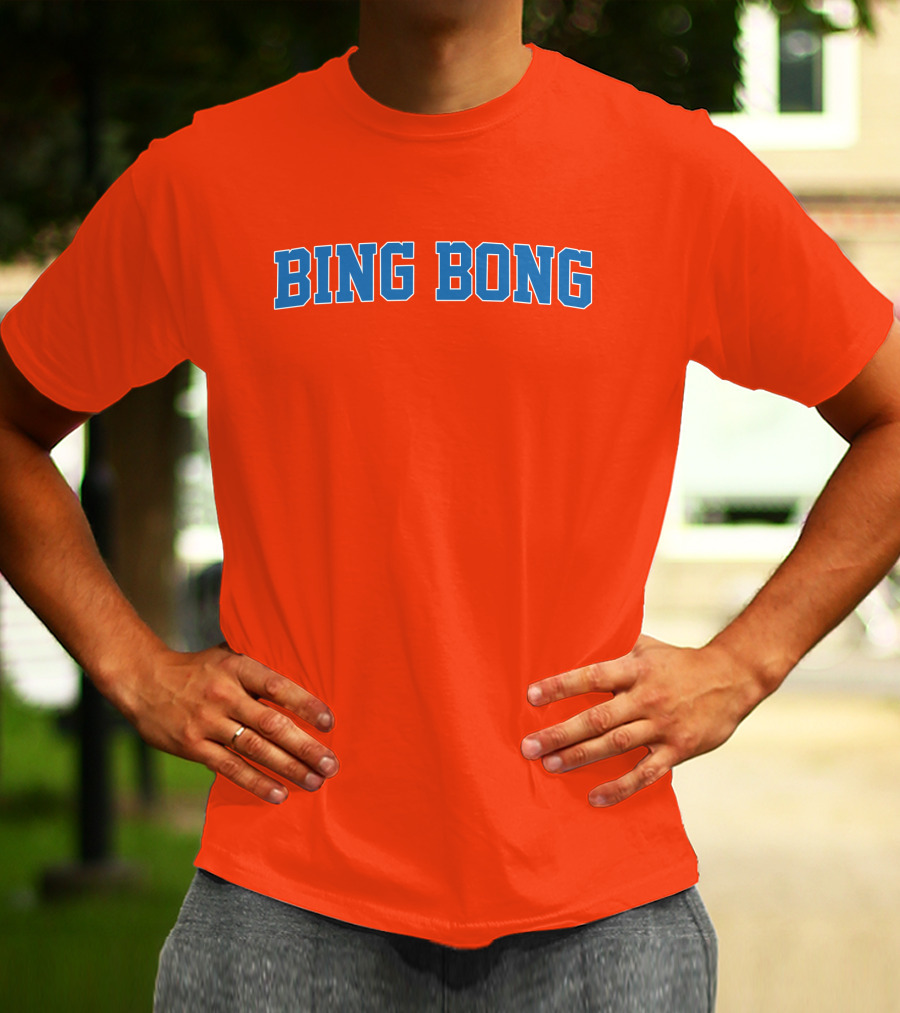 Bing Bong Orange Blue Text T-Shirt