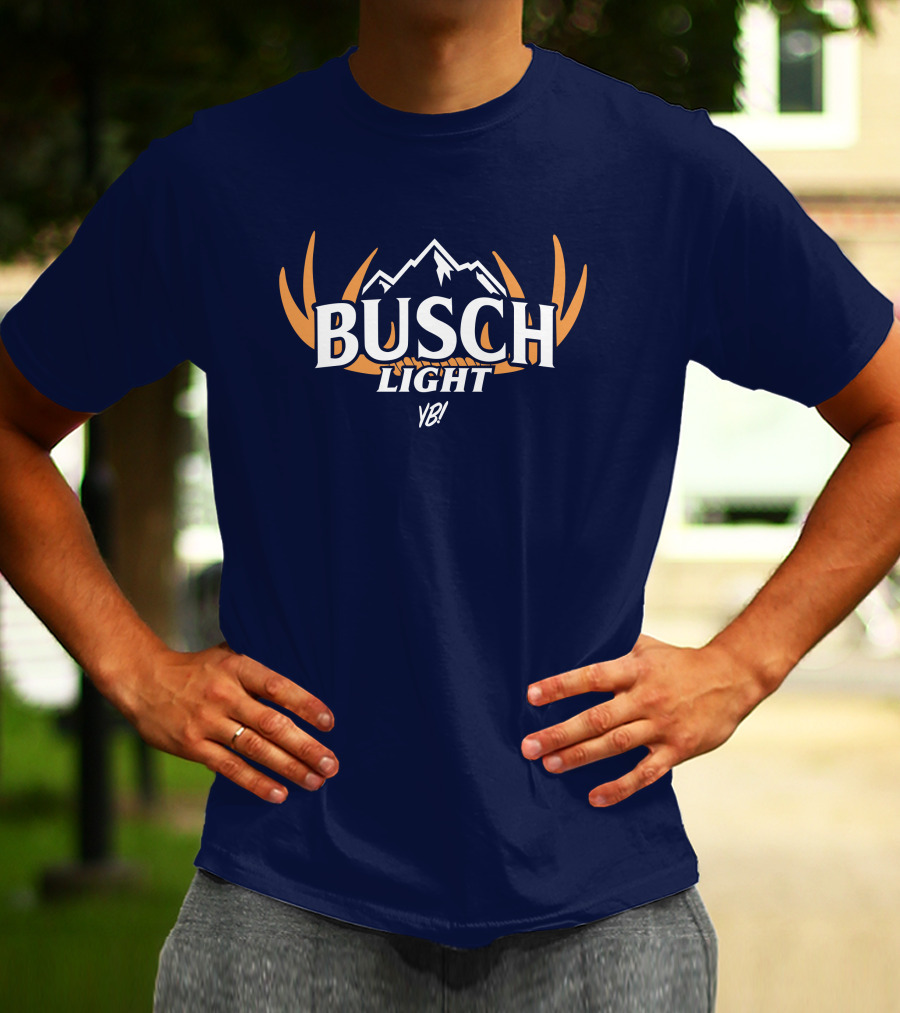 Busch Light YB Hunt Antler Logo Mountain T-Shirt