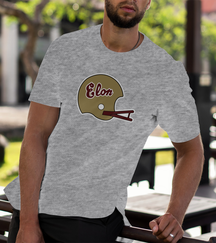 Elon Football Helmet Wes Durham T-Shirt