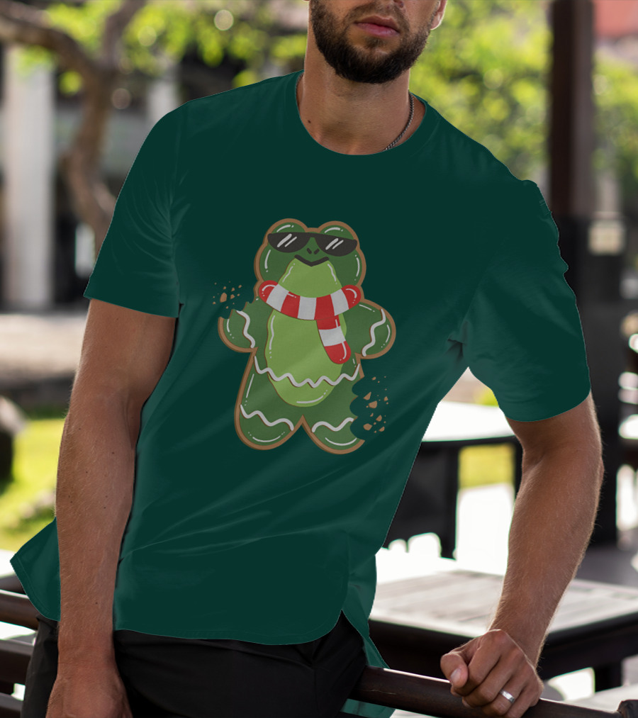 Boomerna Gingerfrog Cookie With Sunglasses And Scarf T-Shirt