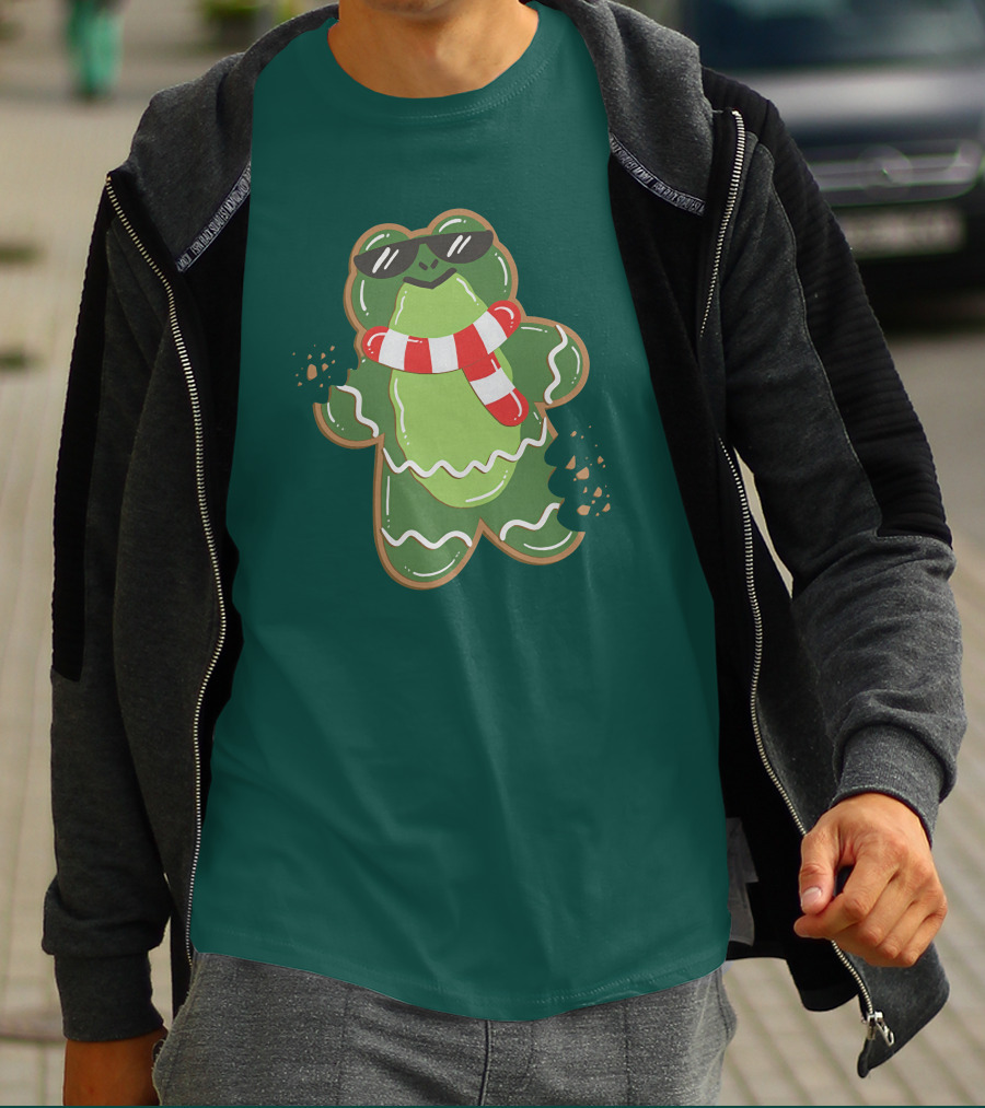 Boomerna Gingerfrog Cookie With Sunglasses And Scarf T-Shirt