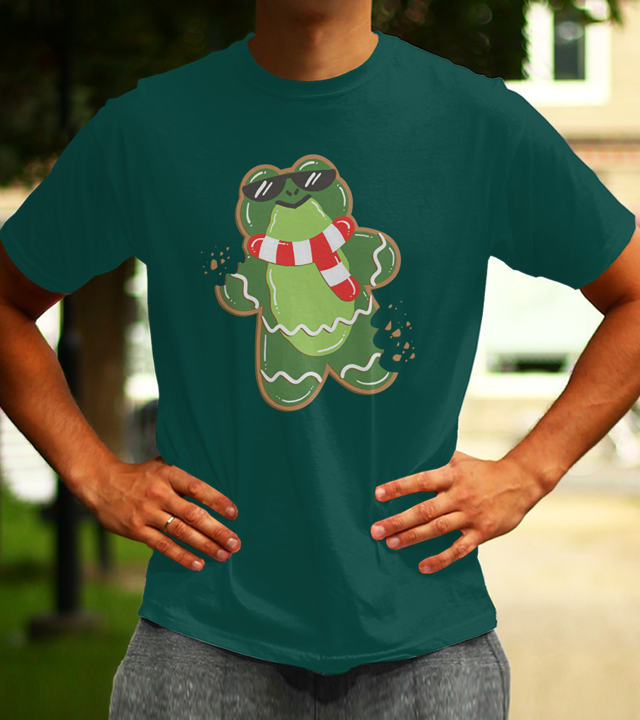Boomerna Gingerfrog Cookie With Sunglasses And Scarf T-Shirt