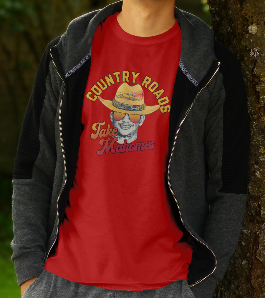 Country Roads Take Mahomes Patrick Mahomes Cowboy Hat Sunglasses T-Shirt