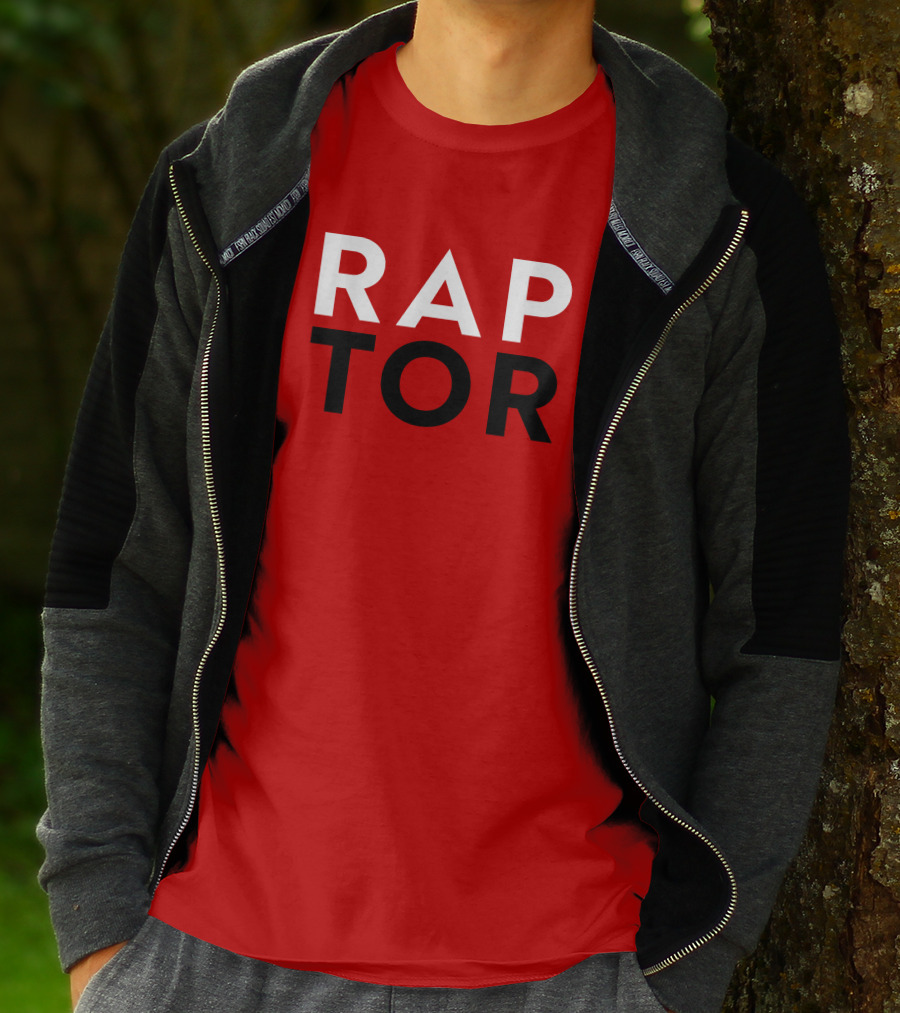 J.E. Skeets Raptor Jeskeets Raptors RAPTOR Red Black White T-Shirt
