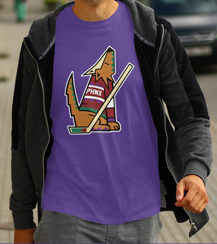Phnx Locker Merch PHNX Howling Coyote Hockey Stick T-Shirt