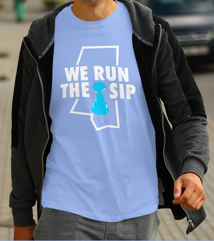 We Run The Sip Mississippi Outline With Trophy - Shop Shea Merch T-Shirt