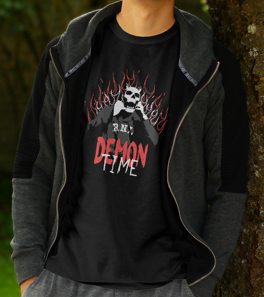 Rich And Lonely Merch Demon Time R.N.L. Skull Flames T-Shirt