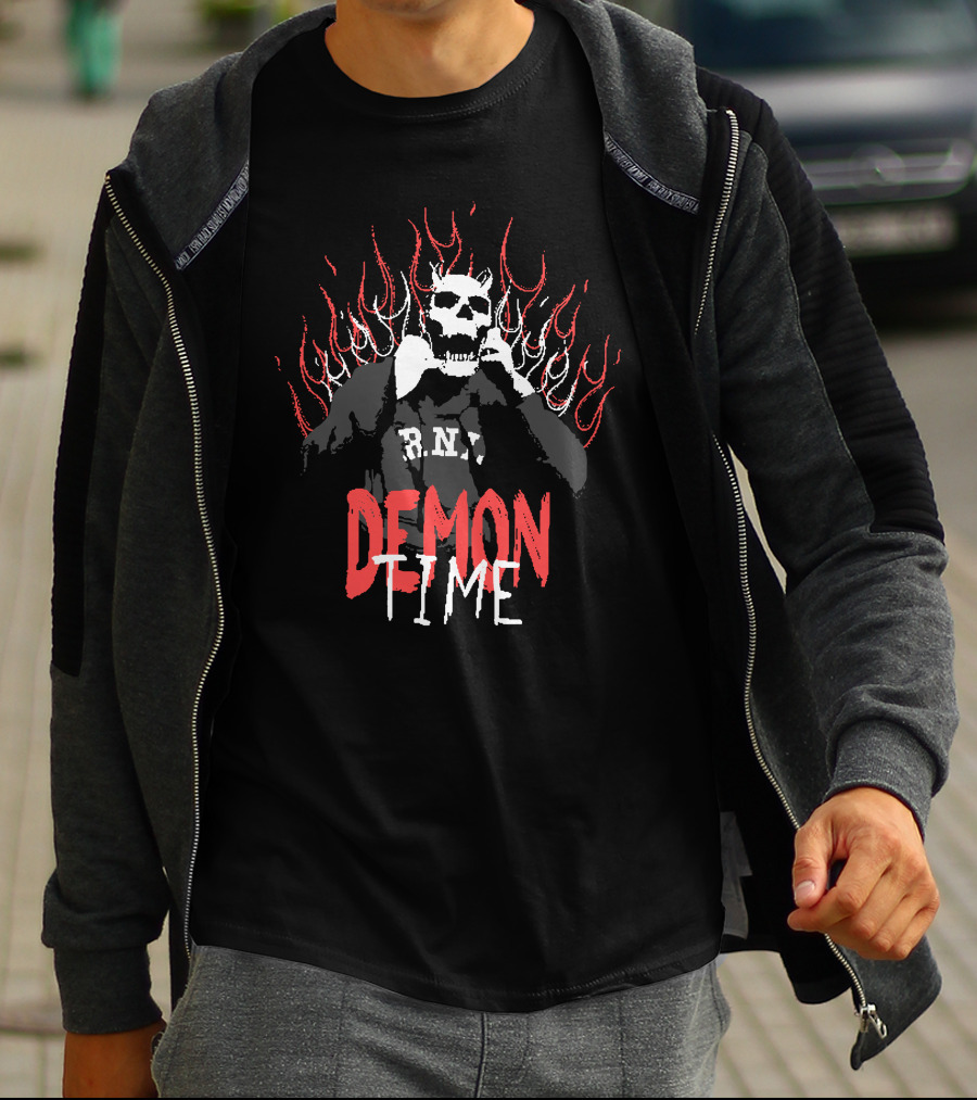 Rich And Lonely Merch Demon Time R.N.L. Skull Flames T-Shirt