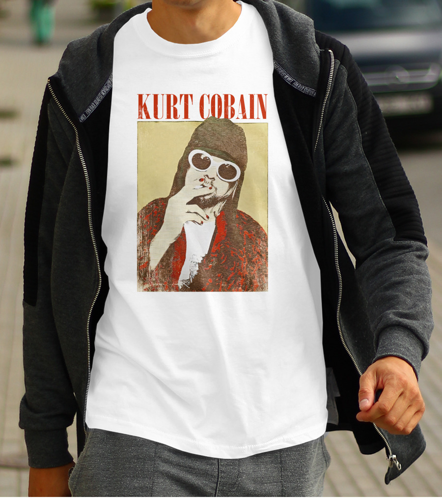 Kurt Cobain Iconic Style Sunglasses T-Shirt