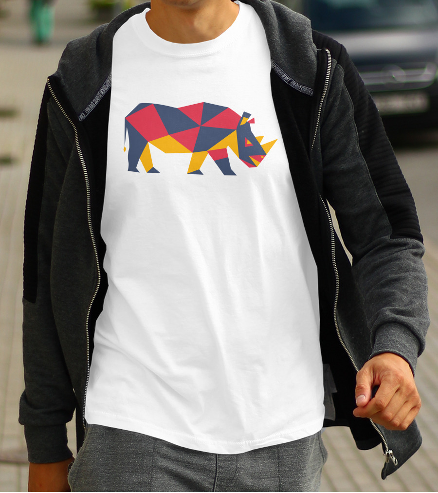 Kevin Pietersen Sorai Shop Rhino Geometric Multicolor T-Shirt