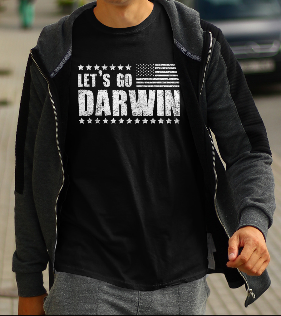 LET'S GO DARWIN AMERICAN FLAG STARS MICHAEL Z1012 T-Shirt