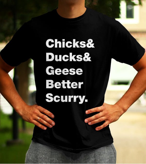 Chicks And Ducks And Geese Better Scurry Rodgers And Hammerstein Oklahoma Music Lyric T-Shirt