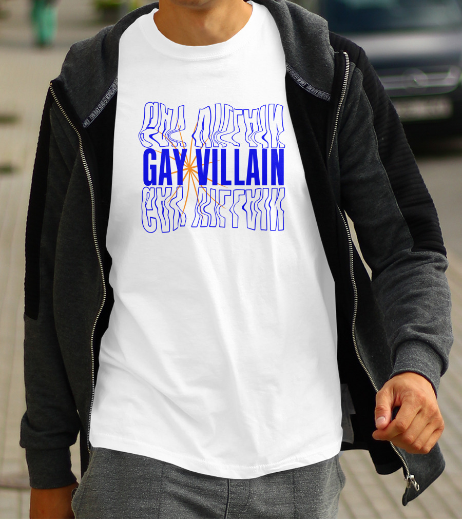 Gay Villain Reflections With Starburst Motif T-Shirt