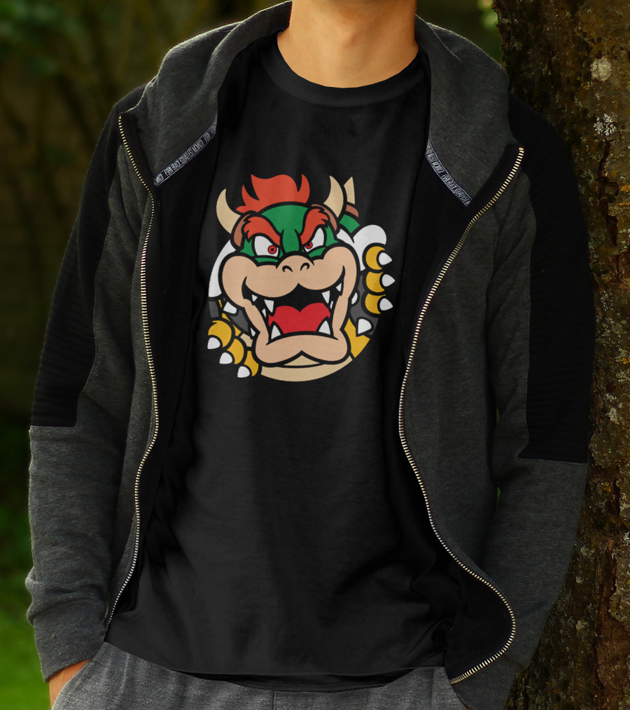 Super Mario Bowser Rows⁷ Ryukdoll Iconic Bowser Face T-Shirt