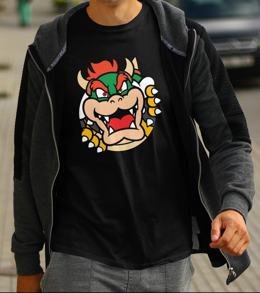 Super Mario Bowser Rows⁷ Ryukdoll Iconic Bowser Face T-Shirt