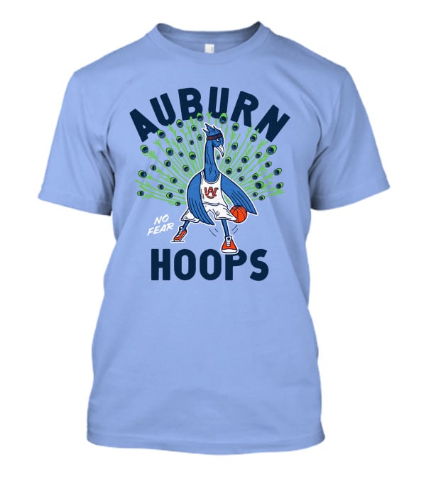 Auburn Hoops Peacock Basketball No Fear T-Shirt