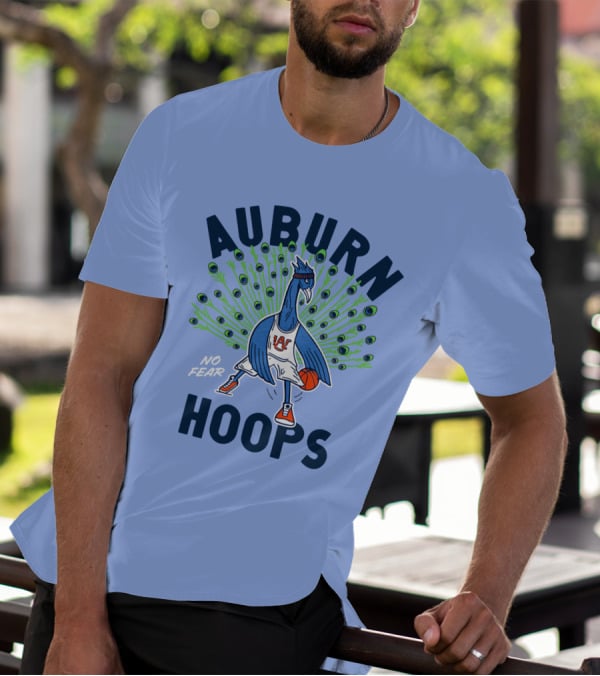 Auburn Hoops Peacock Basketball No Fear T-Shirt