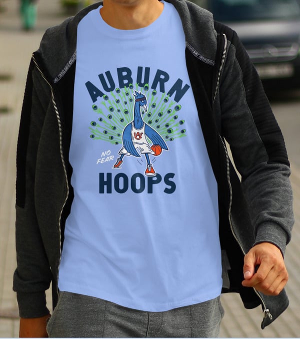 Auburn Hoops Peacock Basketball No Fear T-Shirt