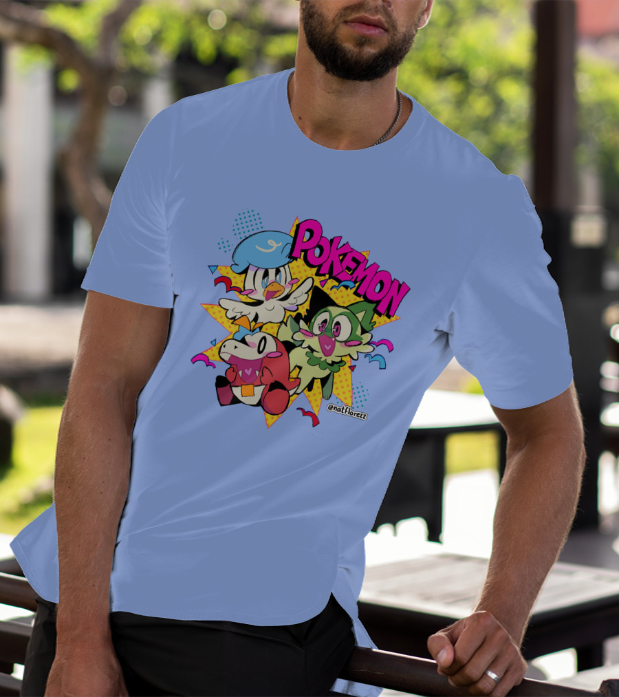 Natflorezz Pokemon Quaxly Sprigatito Fuecoco Characters T-Shirt
