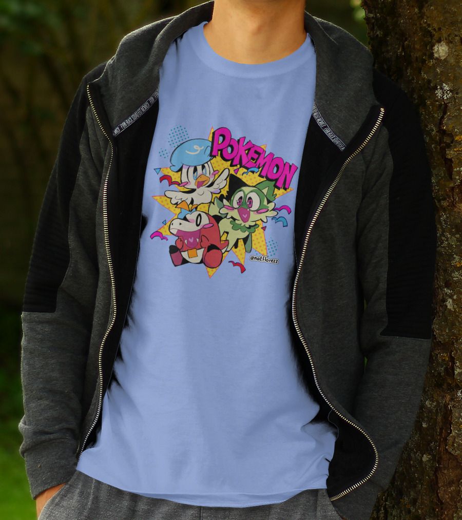 Natflorezz Pokemon Quaxly Sprigatito Fuecoco Characters T-Shirt