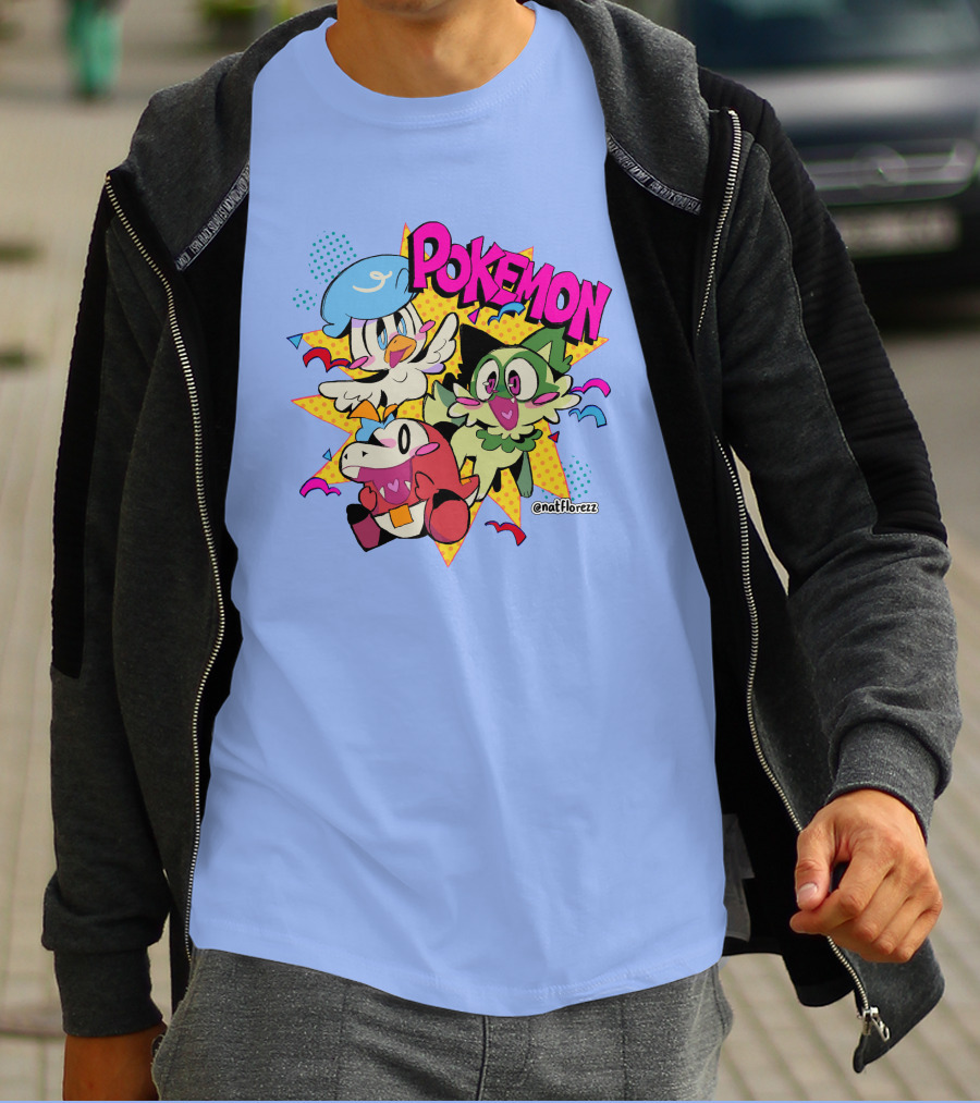 Natflorezz Pokemon Quaxly Sprigatito Fuecoco Characters T-Shirt