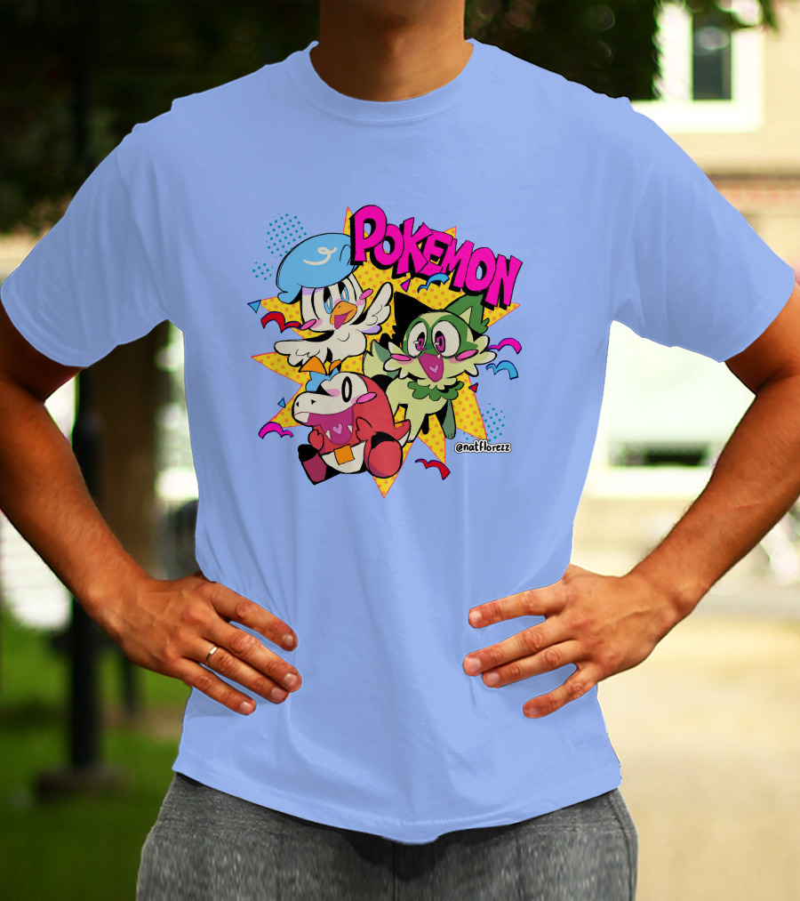 Natflorezz Pokemon Quaxly Sprigatito Fuecoco Characters T-Shirt