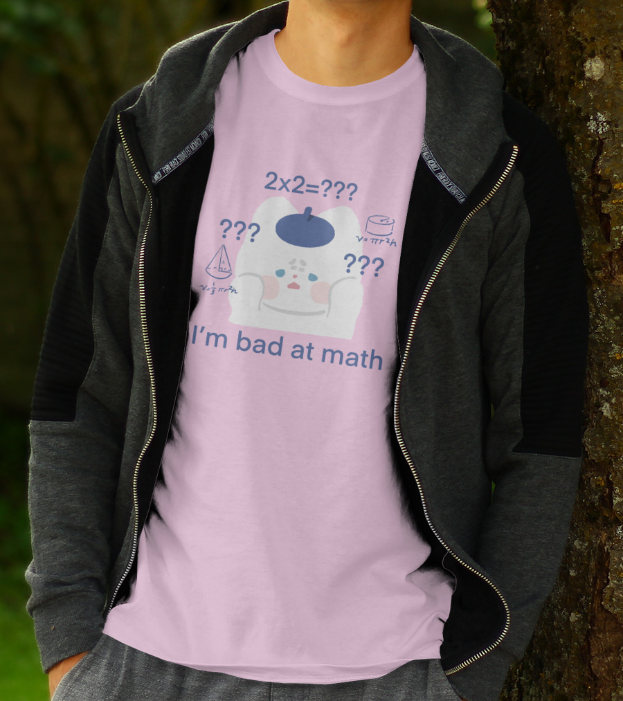 Maobabie Merch I'm Bad At Math Jennie Cat Confused By Math Equations T-Shirt