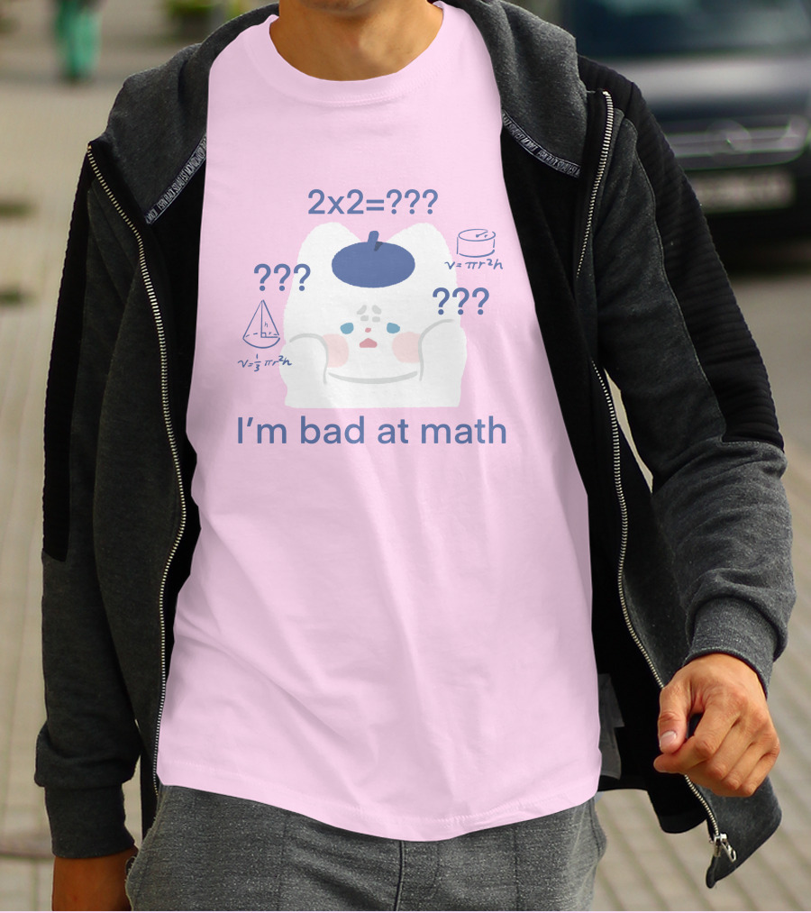 Maobabie Merch I'm Bad At Math Jennie Cat Confused By Math Equations T-Shirt