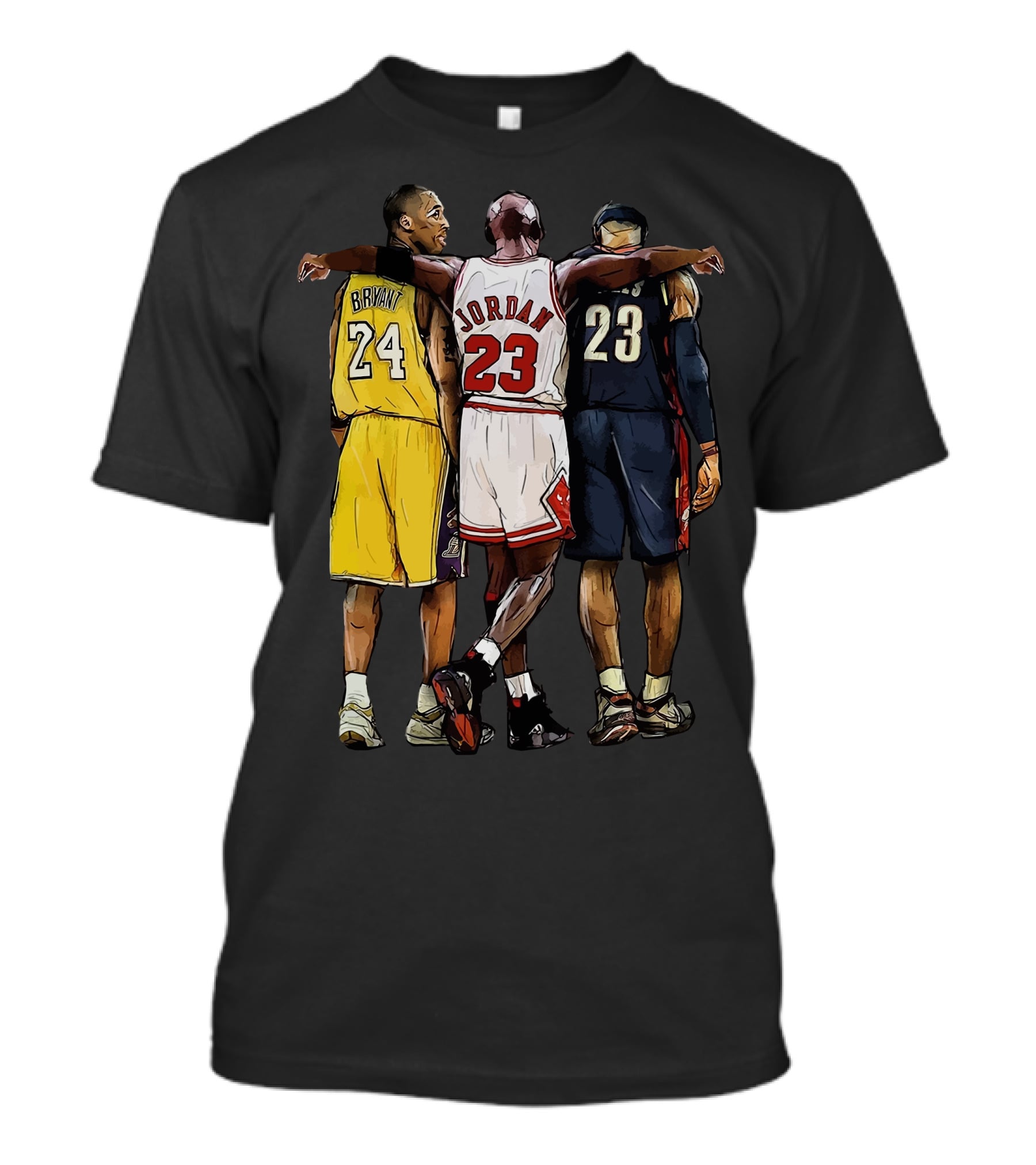 Kobe Bryant 24 Michael Jordan 23 LeBron James 23 GOAT Legendary Trio T-Shirt