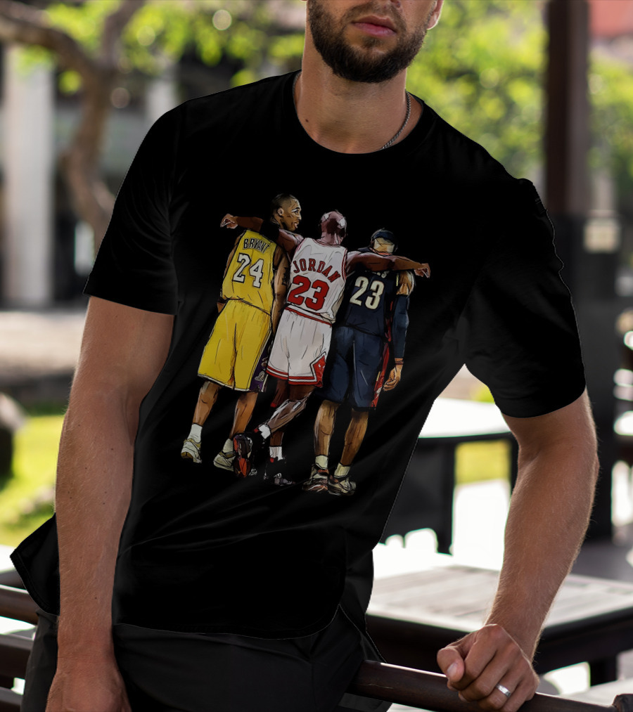 Kobe Bryant 24 Michael Jordan 23 LeBron James 23 GOAT Legendary Trio T-Shirt