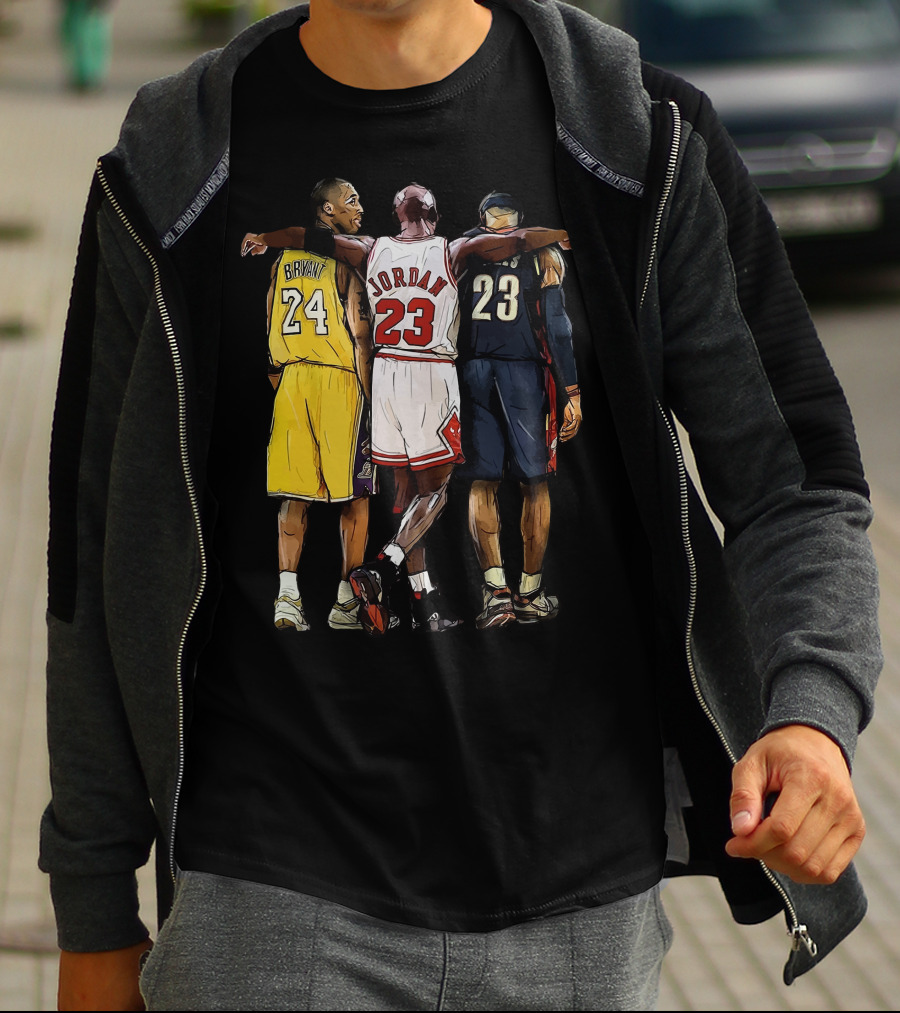 Kobe Bryant 24 Michael Jordan 23 LeBron James 23 GOAT Legendary Trio T-Shirt