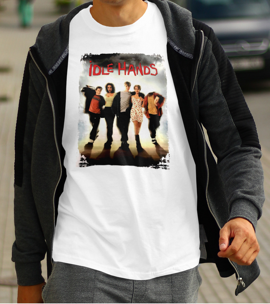 Idle Hands Seth Green Devon Sawa 1990s Halloween Horror Movie Cover T-Shirt