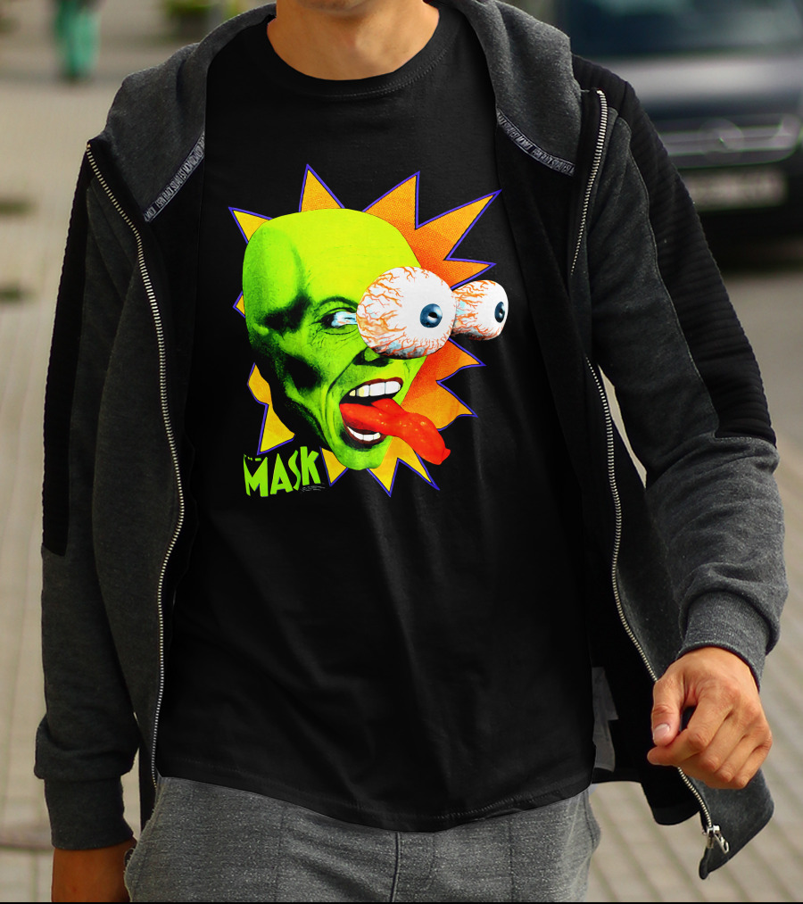 MASK Vintage Stanley Ipkiss Bug Eyes Scene Explosion T-Shirt