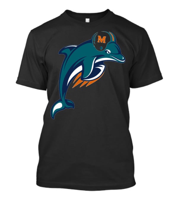 Miami Dolphins Football Team Logo With Helmet T-Shirt