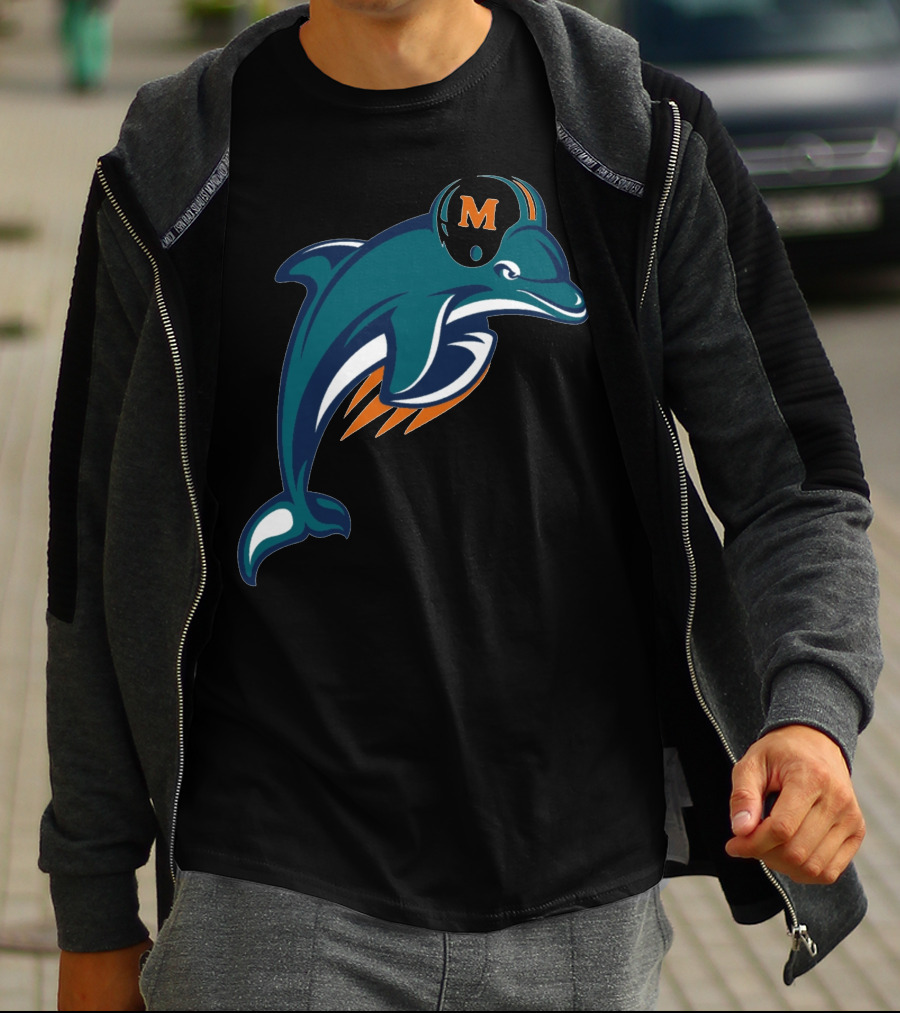 Miami Dolphins Football Team Logo With Helmet T-Shirt