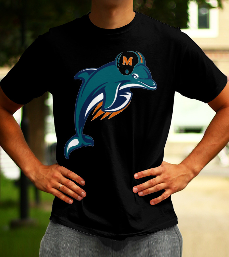 Miami Dolphins Football Team Logo With Helmet T-Shirt