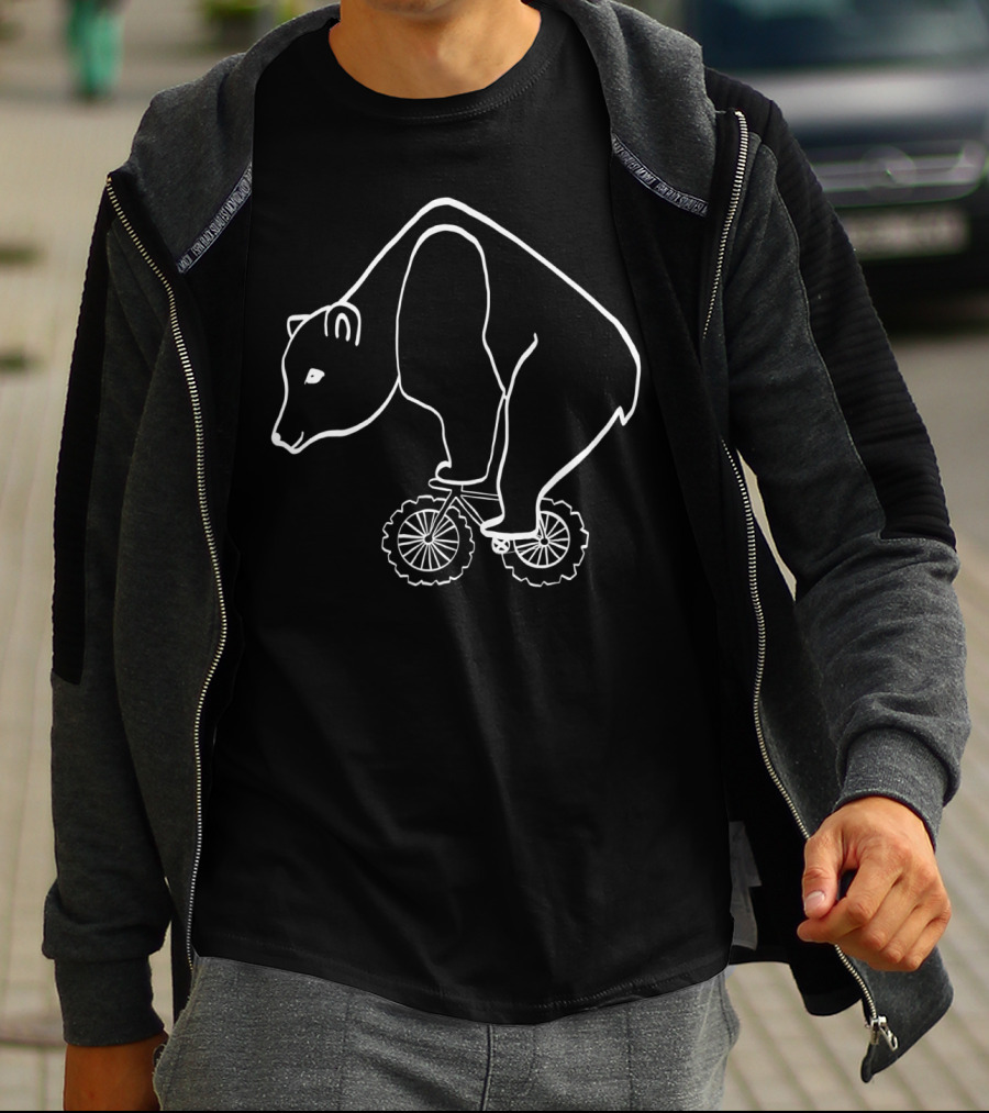 Outdoorsy Alaska Bear On Fat Tire Biking Adventure T-Shirt