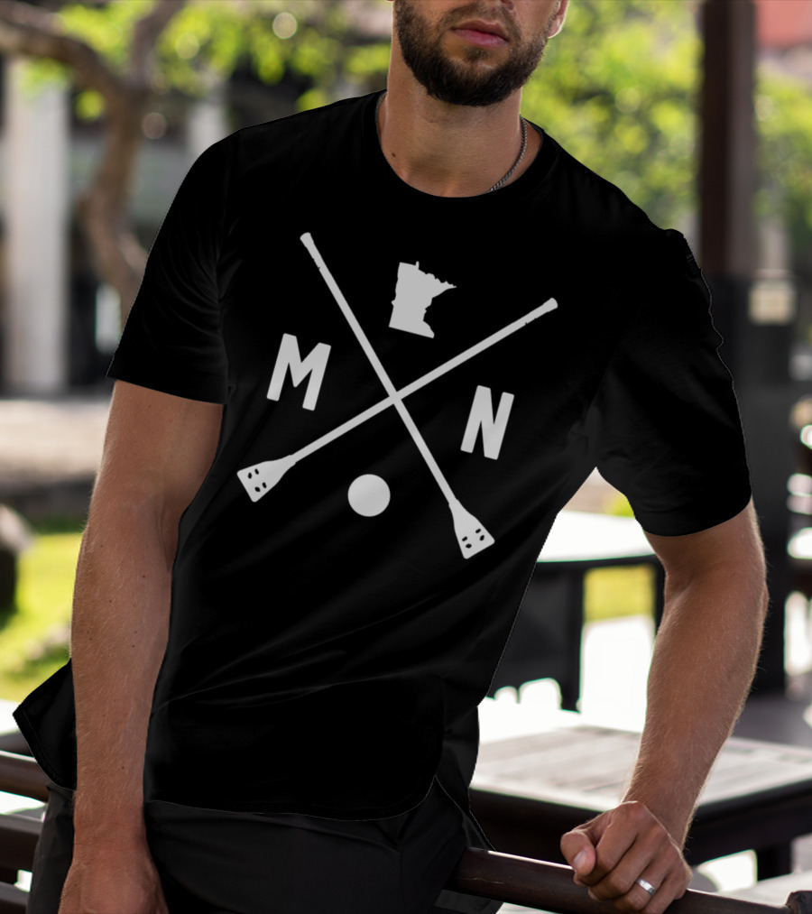 Minnesota Broomball Sport MN State Outline Vintage T-Shirt