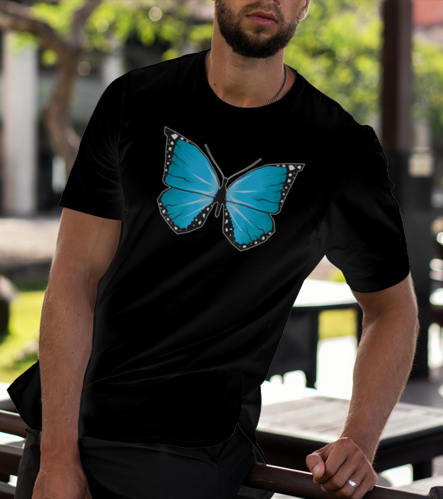 Blue Butterfly Aesthetic Soft Grunge T-Shirt